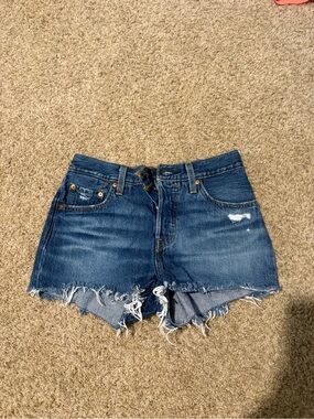 Levi's Distressed Blue Denim Cutoff Shorts